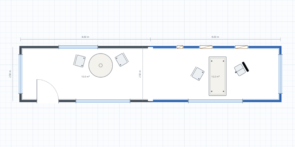 Plano 2D de un proyecto modular